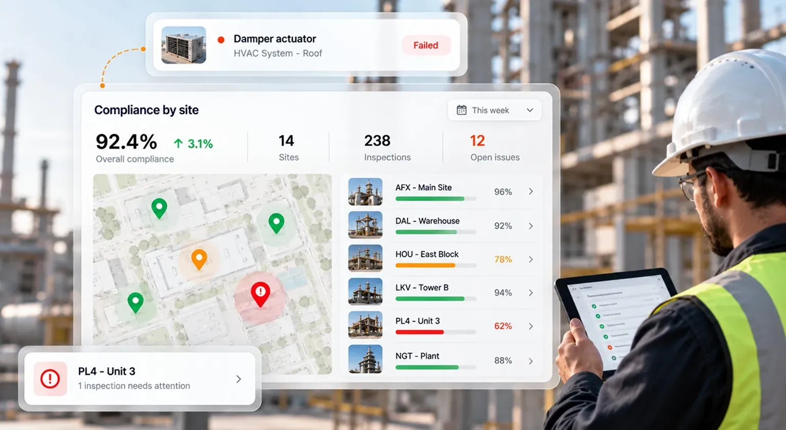Compliance across every site in InspectWrk