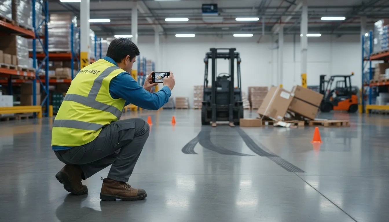 Field worker photographing an incident to capture inspection evidence
